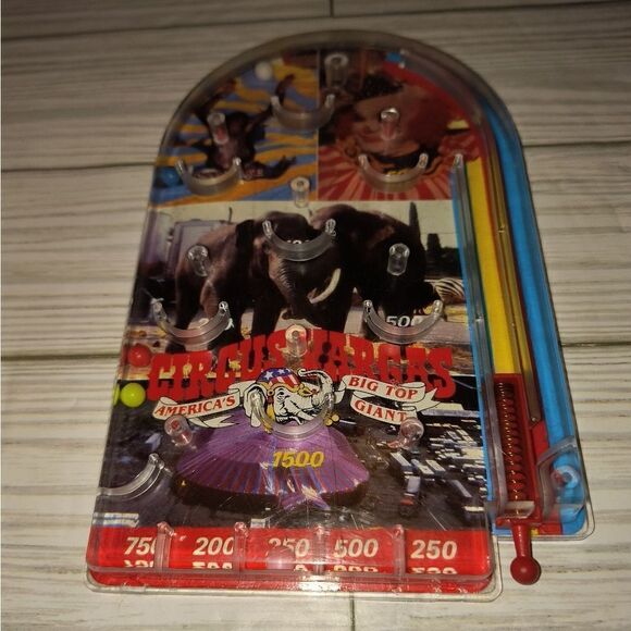 Circus Vargas Americas Big Top Giant Vintage Kids Mini Handheld Pinball Toy - Picture 2 of 8